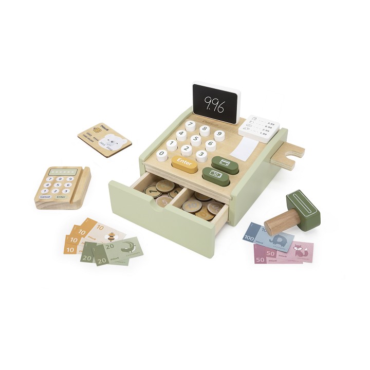 PolarB® Wooden Toy Cash Register
